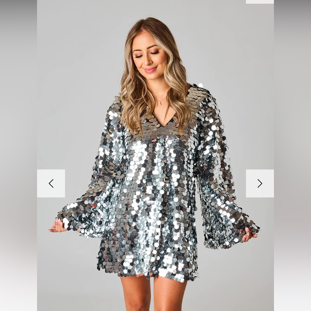 Disco Buddy Love Bell Sleeves mini dress!